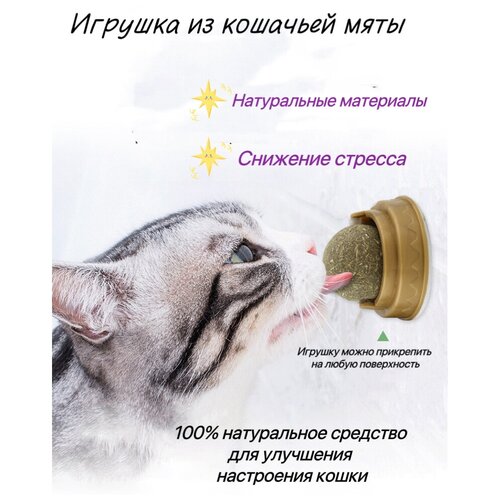 Игрушка для кошек из натуральной кошачьей мяты шарик/Мятный мячик/Шар из кошачьей мяты фотография