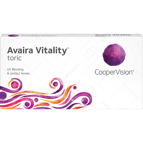 Контактные линзы CooperVision Avaira Vitality toric., R 8,5, D +3,5, CYL: -2,25, AХ: 80, бесцветный, 1 уп. купить за 2543 руб, фото