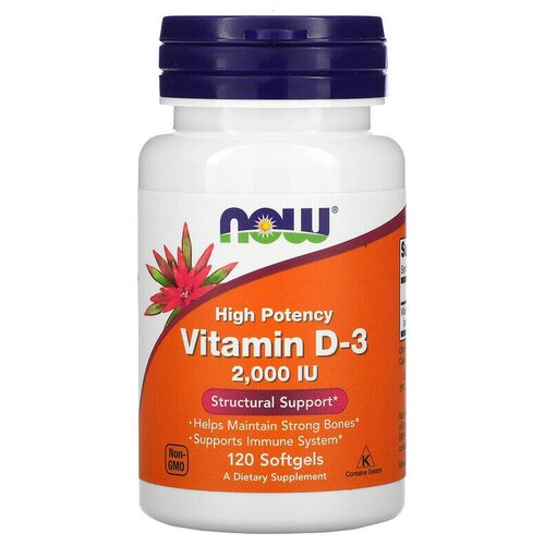 Now foods Vitamin D-3 2000 ME 120 капс. фотография