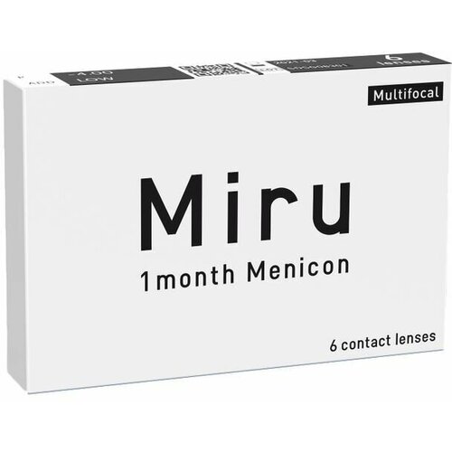 Контактные линзы Menicon Miru 1month Multifocal, 6 шт., R 8,6, D +0,75, ADD: низкая, прозрачный, 1 уп. фотография