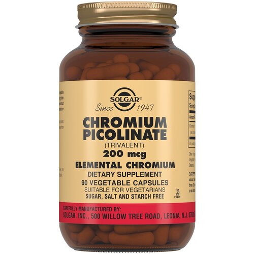 Chromium Picolinate вег. капс., 200 мкг, 120 мл, 100 г, 90 шт. фотография