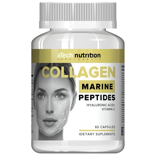 Капсулы aTech Nutrition Collagen Marine Peptides (Hyaluronic Acid  Vitamin C), 46 г фотография