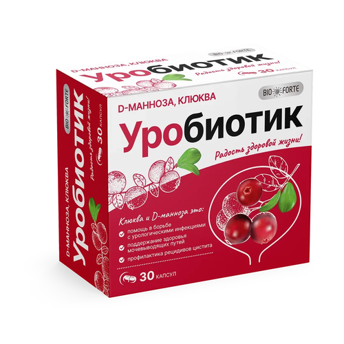 Уробиотик BioForte D-манноза с экстрактом клюквы капсулы 723 мг 30 шт. фотография