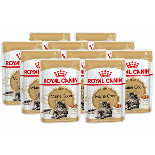 ROYAL CANIN MAINE COON ADULT для взрослых кошек мэйн кун в соусе пауч 85 гр 85 гр х 10 шт фотография