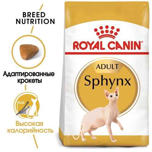 Сухой корм для кошек Royal Canin Sphynx Adult для взрослых кошек  породы Сфинкс от 1 года до 12 лет 2 уп. х 2 шт. х 400 г фотография