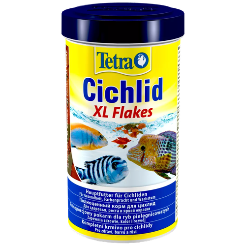 Сухой корм  для  рыб, ракообразных Tetra Cichlid XL Flakes, 500 мл, 80 г купить за 950 руб, фото