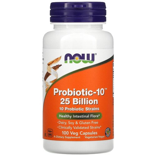 NOW Probiotic-10 25 Billion (Пробиотик-10 25 миллиардов) 100 капсул фотография