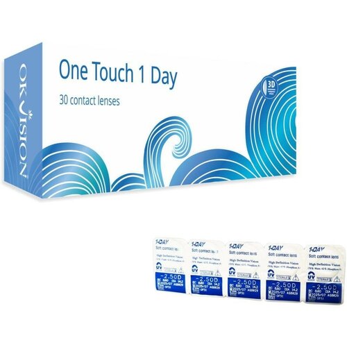 Контактные линзы OKVision One Touch 1 Day, 30 шт., R 8,6, D -5,5, 1 уп. фотография