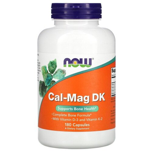 Капсулы NOW Cal-Mag DK, 270 г, 250 мл, 180 шт. фотография