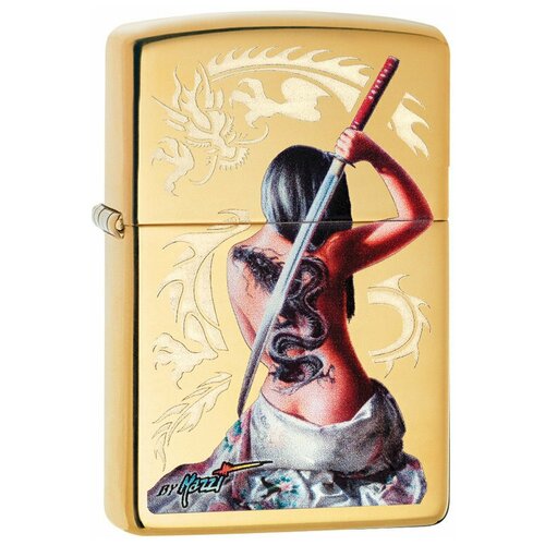 ZIPPO Mazzi® с покрытием High Polish Brass, латунь/сталь, золотистая, 38x13x57 мм фотография