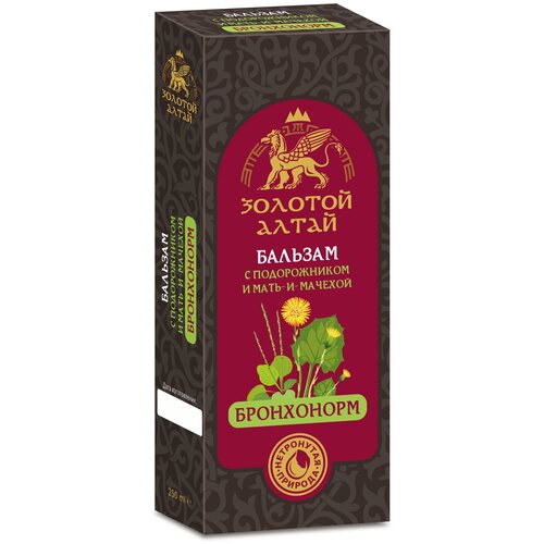 Бальзам Золотой Алтай б/алког Бронхонорм подорожник/мать-и-мачеха 250 мл x1 фотография