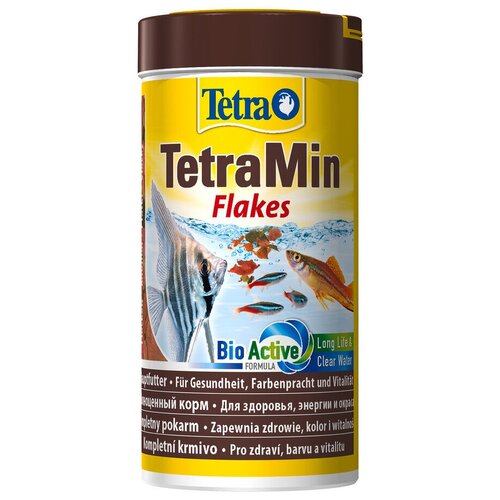 Сухой корм  для  рыб, ракообразных Tetra TetraMin flakes, 250 мл, 52 г купить за 620 руб, фото