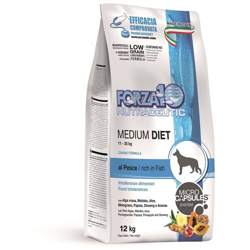 Сухой корм для собак Forza10 Diet, гипоаллергенный, рыба 1 уп. х 1 шт. х 12000 г (для средних пород) фотография