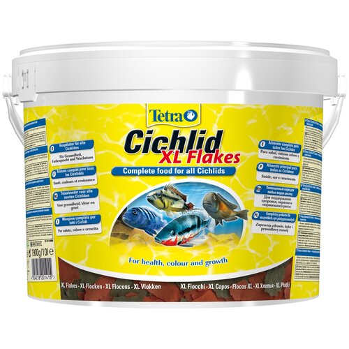 Сухой корм  для  рыб, ракообразных Tetra Cichlid XL Flakes, 10 л, 1.9 кг фотография