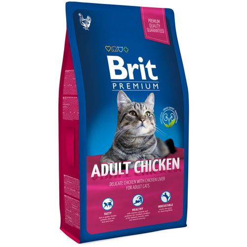 Сухой корм для кошек Brit Premium, для здоровья кожи и блеска шерсти, с курицей, с куриной печенью 8000 г (кусочки в соусе) фотография