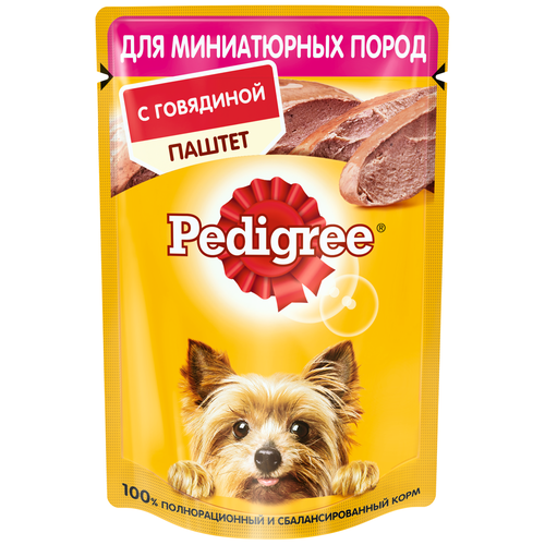 Влажный корм для собак Pedigree говядина 1 уп. х 1 шт. х 80 г (для мелких и карликовых пород) фотография