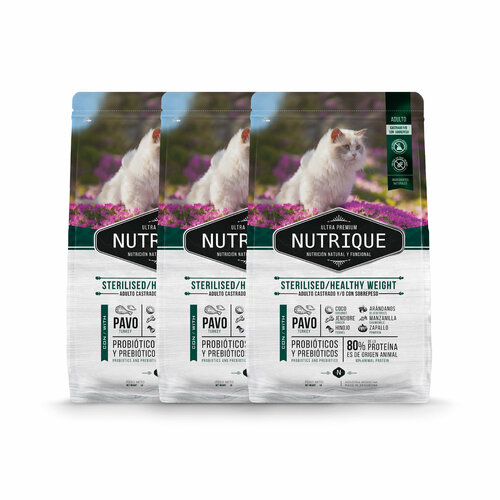 Vitalcan Nutrique Cat Adult Sterilised/Healthy Weight для стерилизованных кошек, контроль веса, 2 кг х 3 шт. фотография