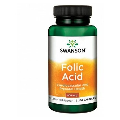 Фолиевая кислота / Folic Acid 800 мкг 250 капс / сердце / пмс / (Swanson) фотография