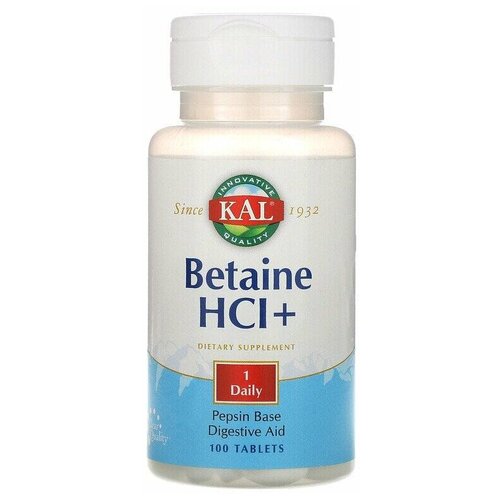 Таблетки KAL Betaine HCl+, 100 г, 100 шт. купить за 1792 руб, фото