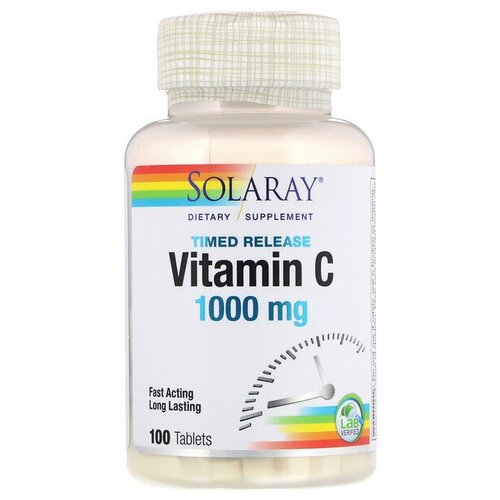 Таблетки Solaray Vitamin C Timed Release, 180 г, 1000 мг, 100 шт. фотография