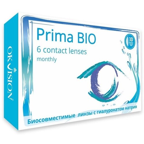 Контактные линзы OKVision PRIMA BIO, 6 шт., R 8,8, D +2,5, прозрачный, 1 уп. фотография