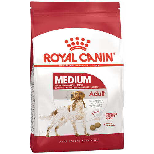 Сухой корм Royal Canin Medium Adult (Медиум Эдалт) для собак средних размеров от 12 месяцев до 7 лет, 15 кг фотография