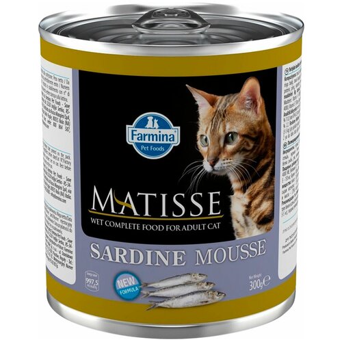 Влажный корм Farmina Matisse Sardine Mousse для взрослых кошек мусс с сардиной 300 г фотография