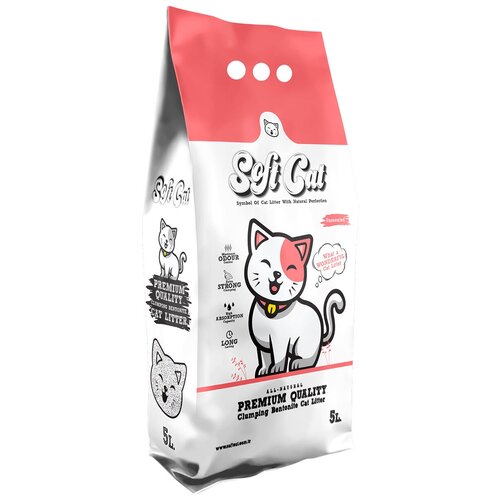 ​​​​​​Наполнитель для кошек Soft Cat, комкующийся без запаха 5 л фотография