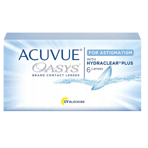 Контактные линзы ACUVUE OASYS For Astigmatism with Hydraclear Plus., 6 шт., R 8,6, D -1, CYL: -1,25, AХ: 20 купить за 2175 руб, фото