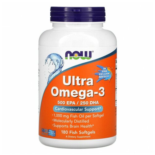 NOW Foods Ultra Omega-3 500 EPA/250 DHA 180 капсул фотография