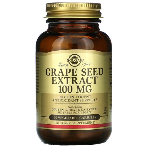 Solgar Grape Seed Extract капс., 100 мг, 270 г, 60 шт. фотография