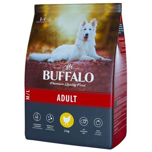 Mr.Buffalo Adult 2кг х 2шт (Баффало) курица сухой для собак средних и крупных пород фотография