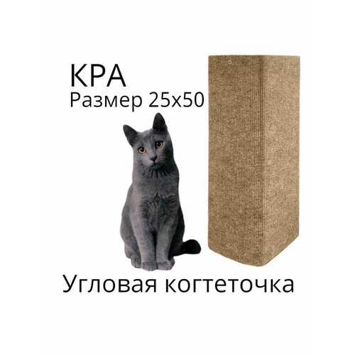 Когтеточка для кошки угловая настенная бежевая 50*25 фотография