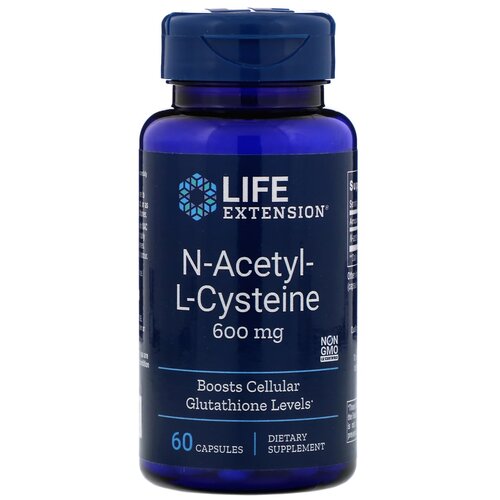 Капсулы Life Extension N-Acetyl-L-Cysteine, 80 г, 600 мг, 60 шт. фотография