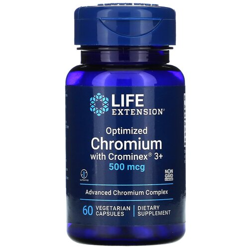 Капсулы Life Extension Optimized Chromium with Crominex 3+, 50 г, 500 мкг, 60 шт. купить за 2370 руб, фото