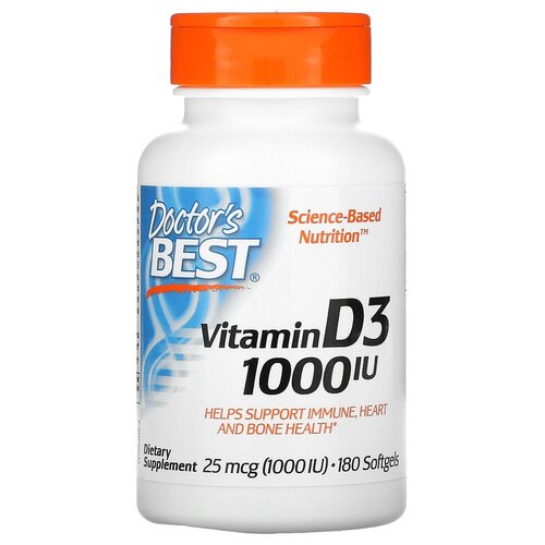 Doctor's Best Vitamin D3 капс., 1000 ME, 80 г, 180 шт. фотография