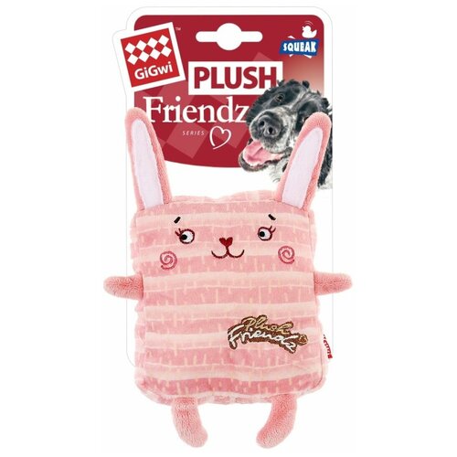 Игрушка для собак GIGWI Plush Friendz Кролик с пищалкой (12 см) купить за 540 руб, фото