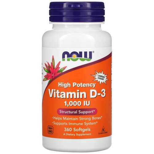 Vitamin D-3 капс., 1000 ME, 90 мл, 180 г, 360 шт., лимон и лайм фотография