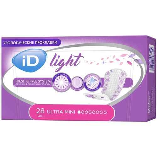 Урологические прокладки iD Light Ultra Mini, 80 х 120 см, 28 шт. купить за 350 руб, фото