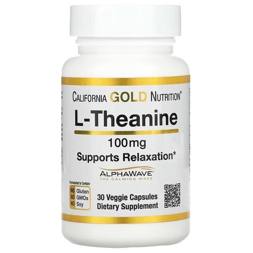 California Gold Nutrition L-Theanine AlphaWave вег. капс., 100 мг, 40 г, 30 шт. фотография