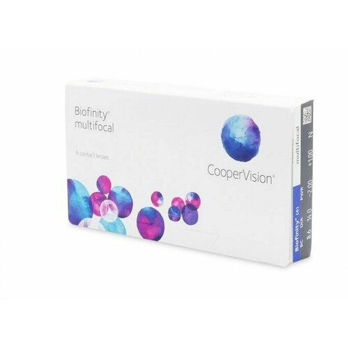 Контактные линзы CooperVision Biofinity Multifocal, 3 шт., R 8,6, D -7, ADD: +2.00 N, прозрачный, 1 уп. купить за 2649 руб, фото