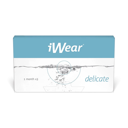 Контактные линзы iWear Delicate, 3 шт., R 8,6, D -3,75 купить за 1790 руб, фото