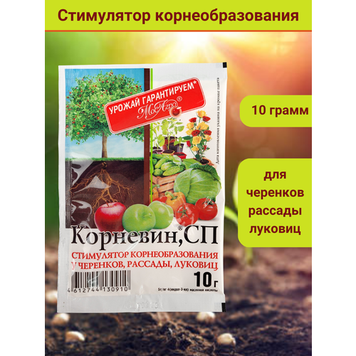 Корневин, стимулятор образования и роста корней, в комплекте 1 упаковка по 10 г. купить за 213 руб, фото