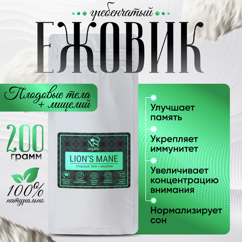 Ежовик гребенчатый, ежевик, lions mane + мицелий, порошок 200 грамм. фотография