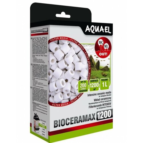 Наполнитель для аквариумных фильтров AQUAEL BIOCERAMAX 1200 (1 л) (стеклокерамика, кольца) купить за 1195 руб, фото