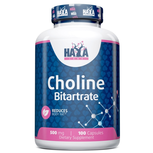 Haya Labs Choline Bitartate 500 мг (Холин битартат) 100 капсул (Haya Labs) фотография