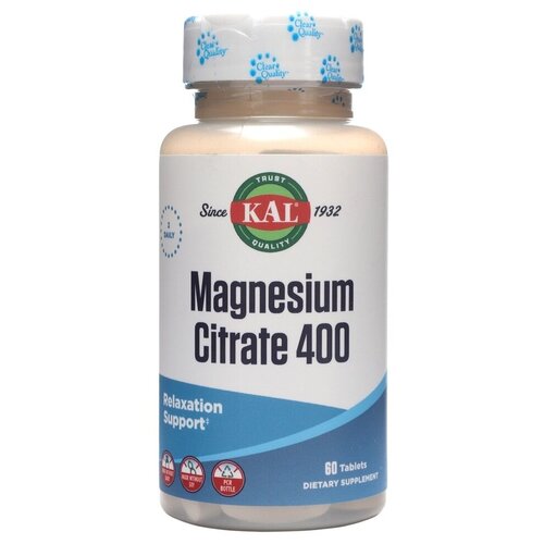 Magnesium Citrate 400 мг (Цитрат магния) 60 таблеток (KAL) фотография