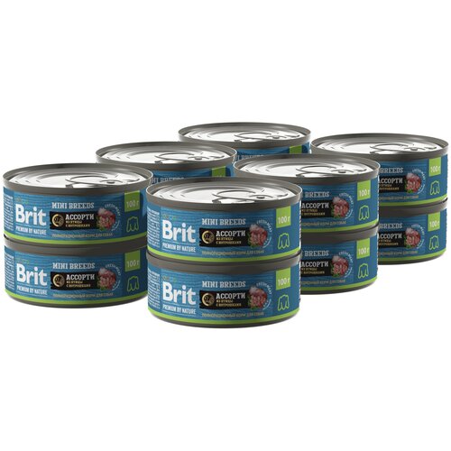 Консервы для собак мелких пород Brit Premium by Nature, ассорти из птицы с потрошками, 100 гр*12 шт фотография