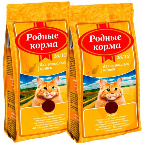 Родные корма для взрослых кошек с курицей 26/12 (10 + 10 кг) фотография