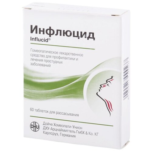 Инфлюцид таб. д/рассас. гомеопат., 60 шт. купить за 1040 руб, фото